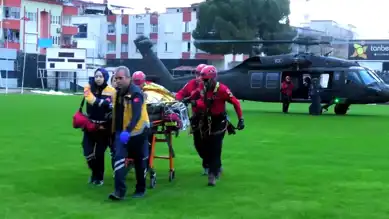 Motokroscu Uçurumdan Düştü, Helikopterle Kurtarıldı
